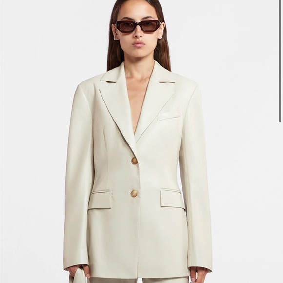 Nanushka blazer Vegan leather Beige NEW with tag - Picture 1 of 9
